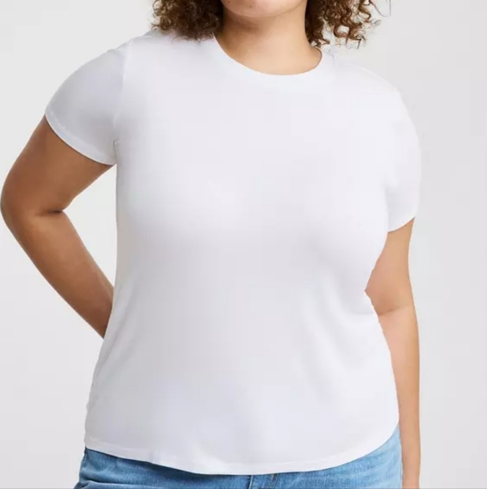 Torrid Bright White Vintage Short Sleeve Tee New With Tags